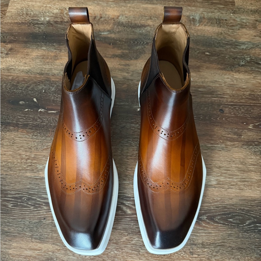 Men's Two-Tone Leather Chelsea Boots